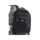 PRADA RE-NYLON AND SAFFIANO LEATHER BACKPACK IN BLACK
