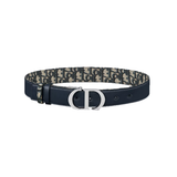 DIOR MONTAIGNE REVERSIBLE BELT IN BLUE/BEIGE
