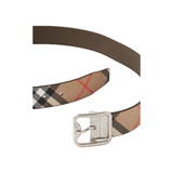 BURBERRY 3.5CM REVERSIBLE CHECKED BELT IN BEIGE