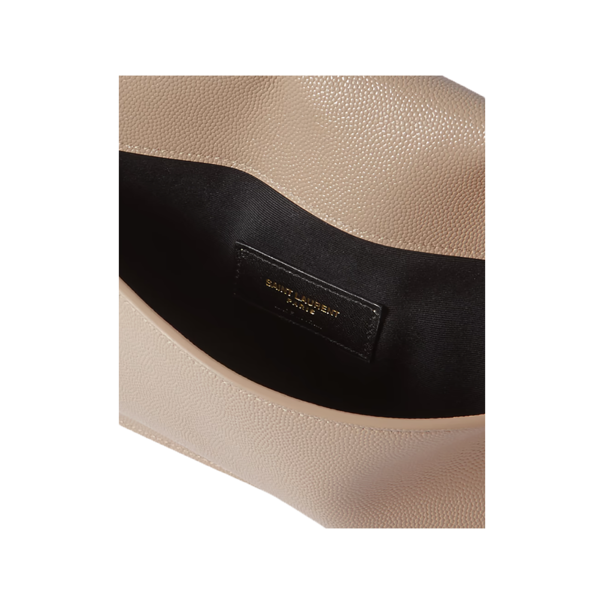 SAINT LAURENT UPTOWN TEXTURED-LEATHER CLUTCH IN BEIGE