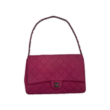 PRELOVED CHANEL QUILTED CAVIAR LEATHER MAXI CLASSIC DOUBLE FLAP BAG IN PINK