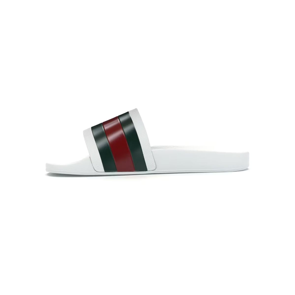 GUCCI PERSUIT TRI COLOUR POOL SLIDES IN WHITE