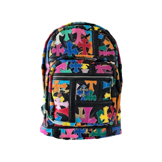 CHROME HEARTS BLACK MULTICOLOURED CROSS PATCH BACKPACK