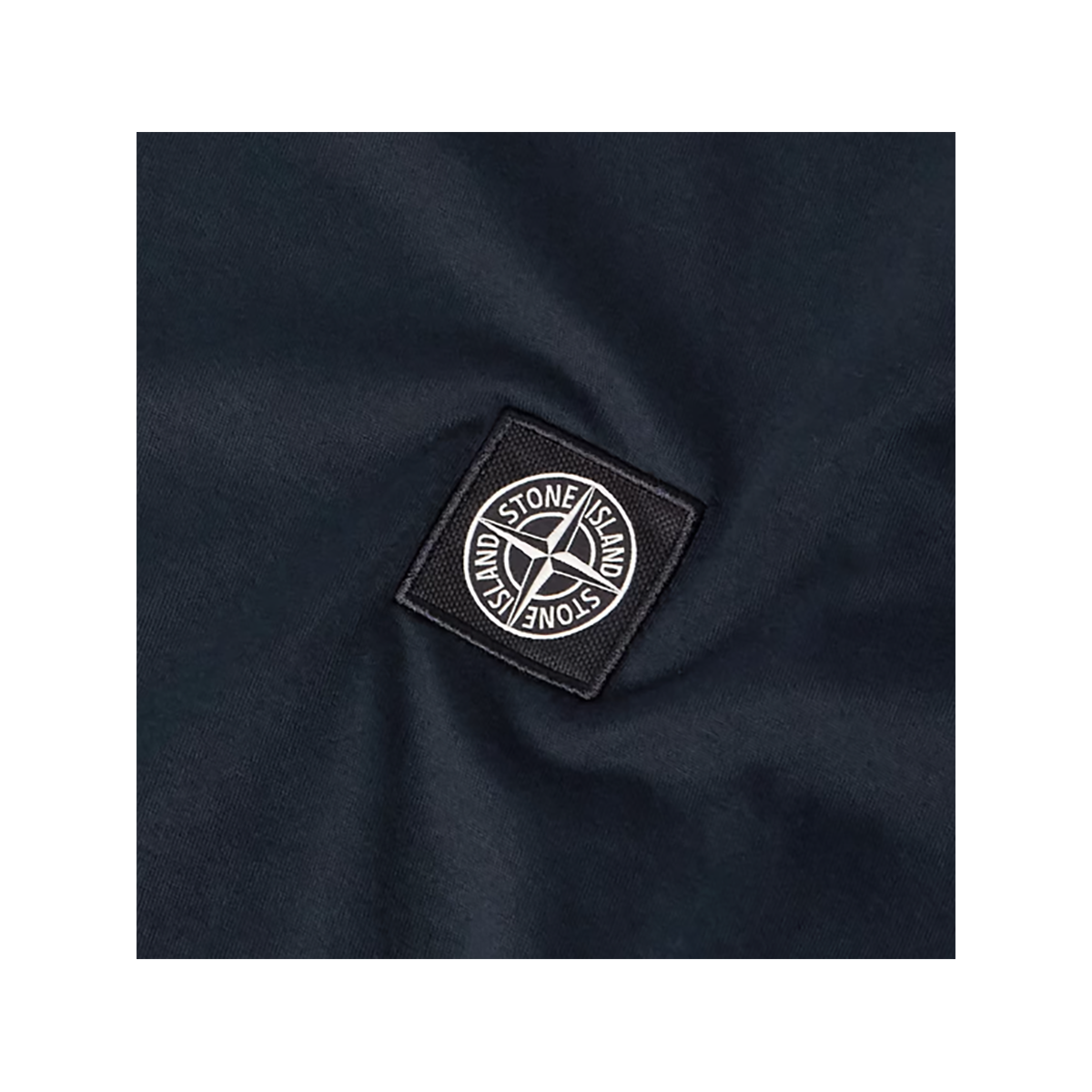 STONE ISLAND LOGO-APPLIQUED COTTON T-SHIRT IN NAVY