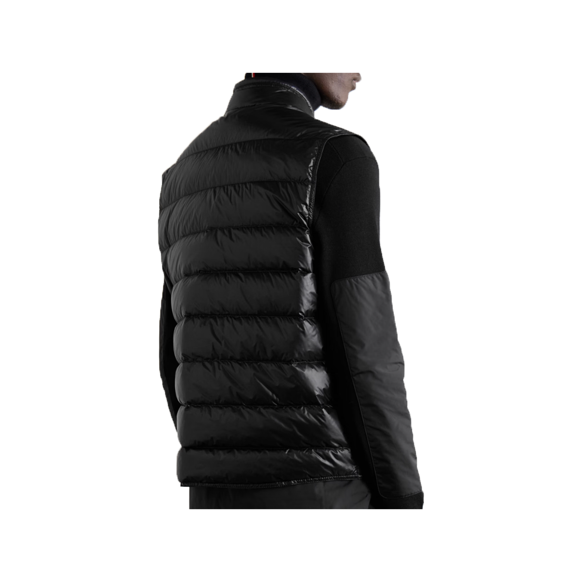MONCLER GUI SLIM-FIT LOGO PATCH SHELL DOWN GILET N BLACK