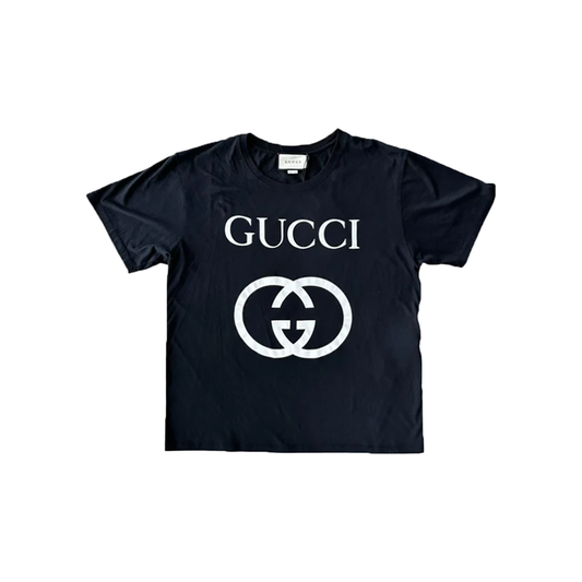 PRELOVED GUCCI GG LOGO T-SHIRT IN BLACK