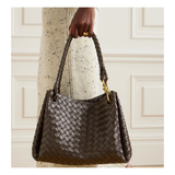 BOTTEGA VENETE PARACHUTE LARGE INTRECCIATO LEATHER SHOULDER BAG