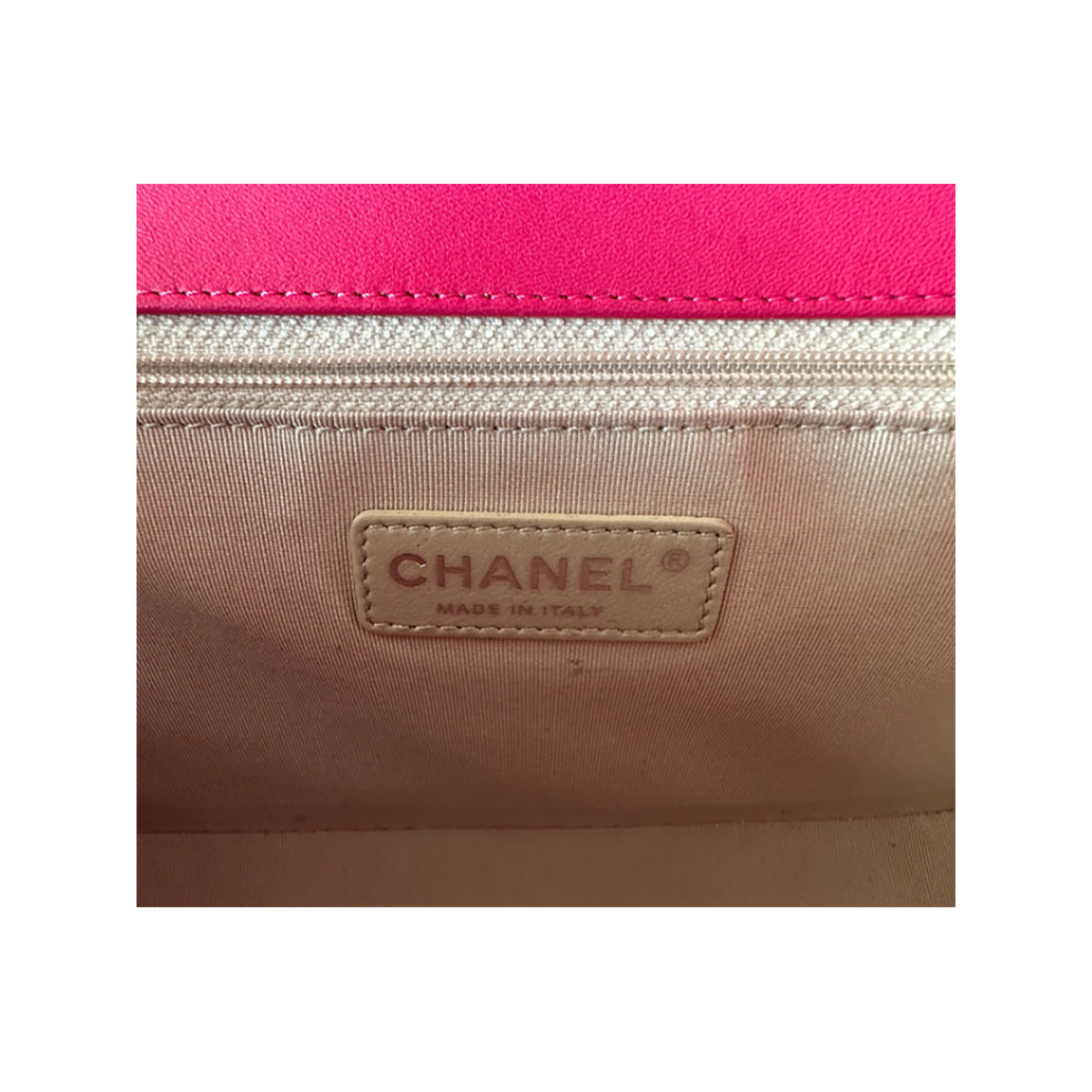 PRELOVED HOT PINK QUILTED LAMBSKIN MEDIUM BOY BAG