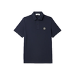STONE ISLAND LOGO-APPLIQUED COTTON-BLEND POLO IN NAVY