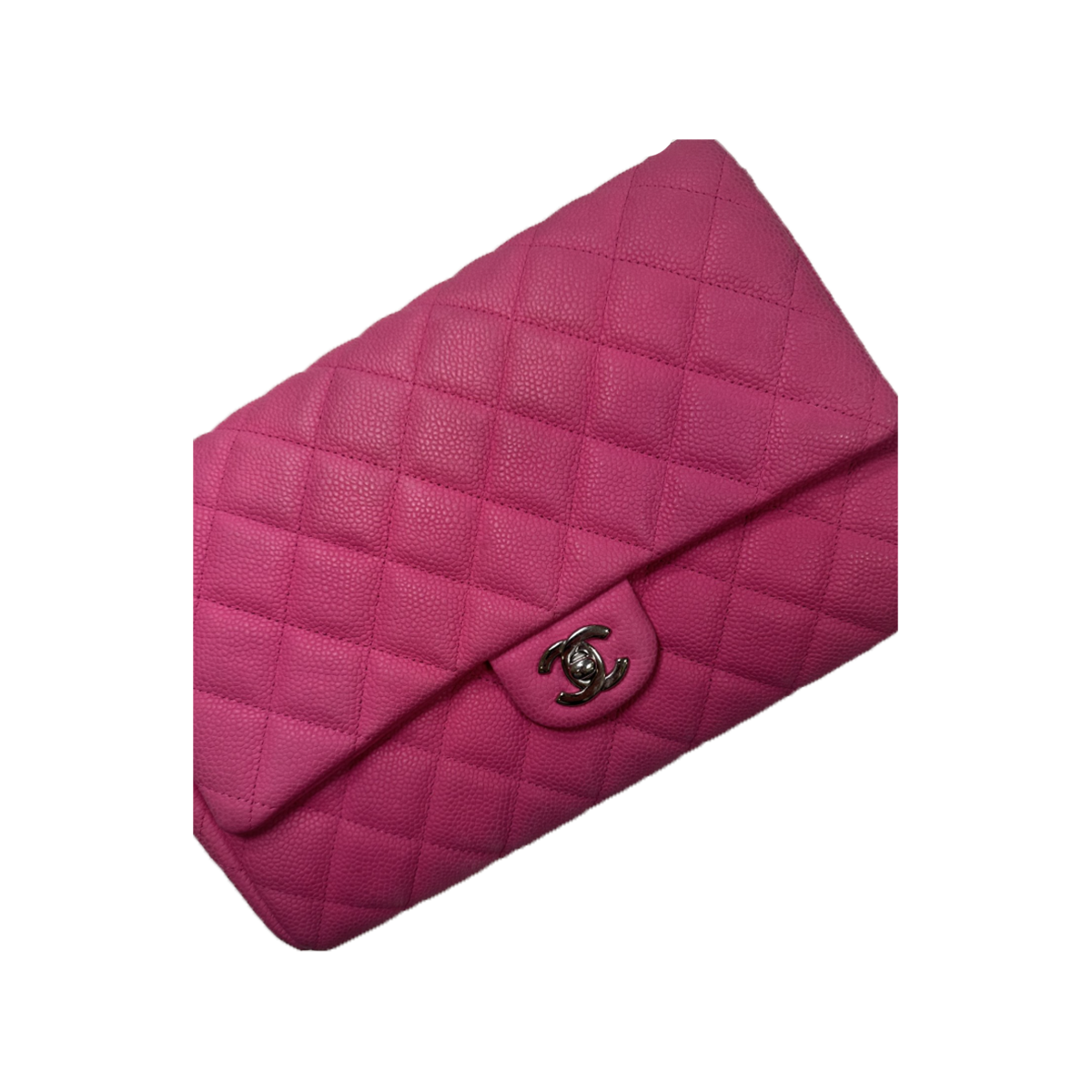 PRELOVED CHANEL QUILTED CAVIAR LEATHER MAXI CLASSIC DOUBLE FLAP BAG IN PINK
