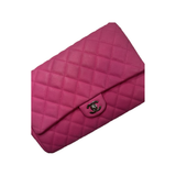 PRELOVED CHANEL QUILTED CAVIAR LEATHER MAXI CLASSIC DOUBLE FLAP BAG IN PINK