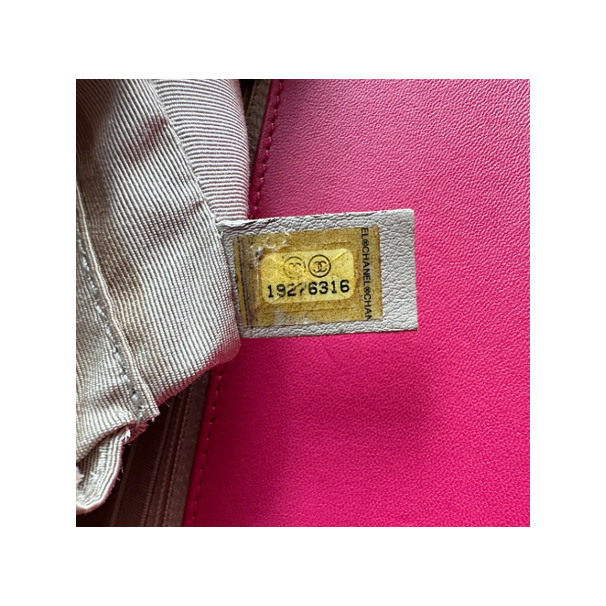 PRELOVED HOT PINK QUILTED LAMBSKIN MEDIUM BOY BAG