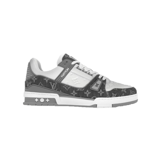 LOUIS VUITTON MONOGRAM DENIM TRAINERS IN GREY