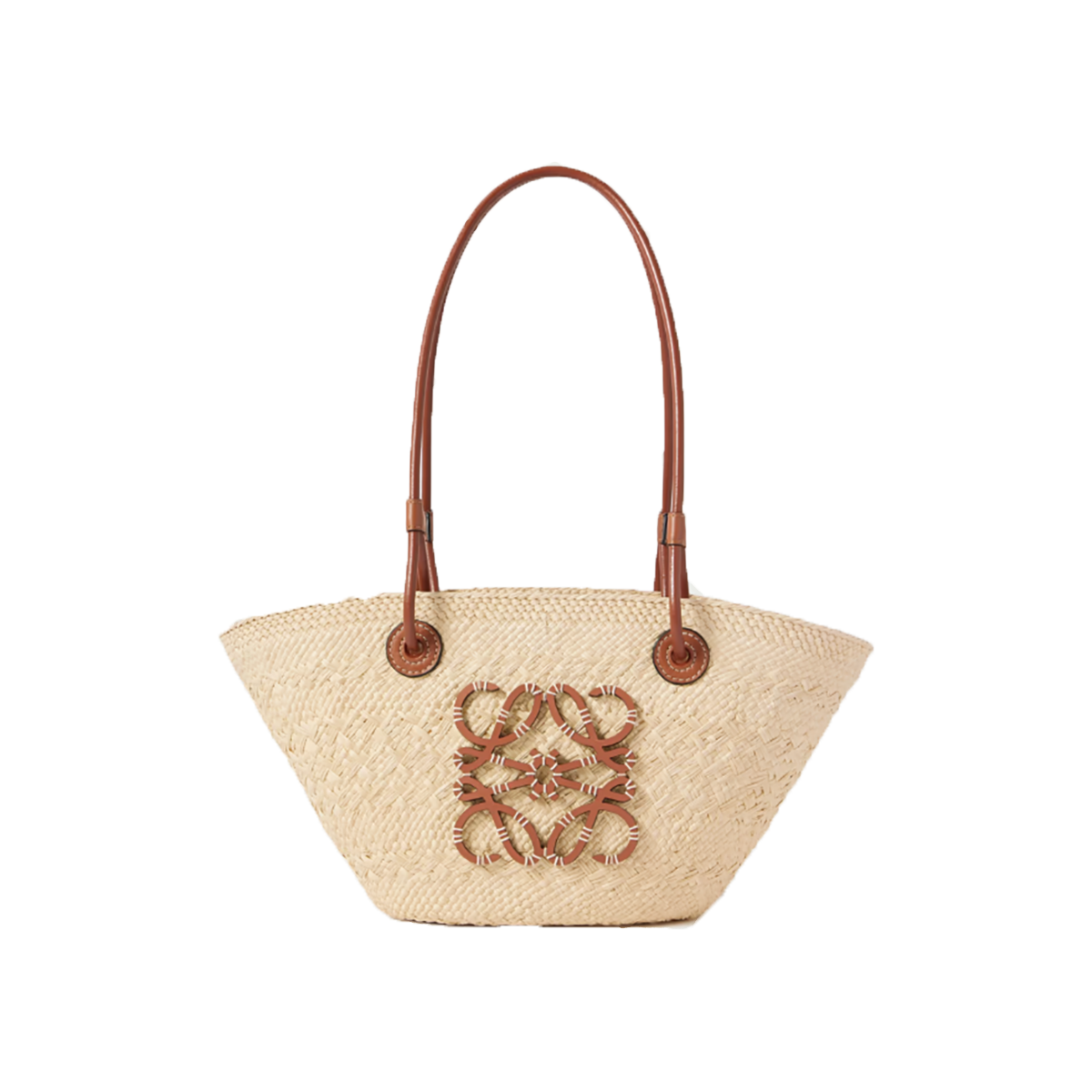 LOEWE IBIZA ANAGRAM WOVEN RAFFIA TOTE IN TAN