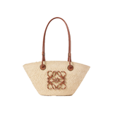 LOEWE IBIZA ANAGRAM WOVEN RAFFIA TOTE IN TAN