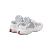PRADA AMERICAN CUP SHINY LEATHER TRAINERS IN WHITE
