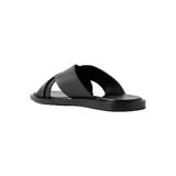 GUCCI MAVERIK LOGO-EMBELLISHED LEATHER SANDLES IN BLACK