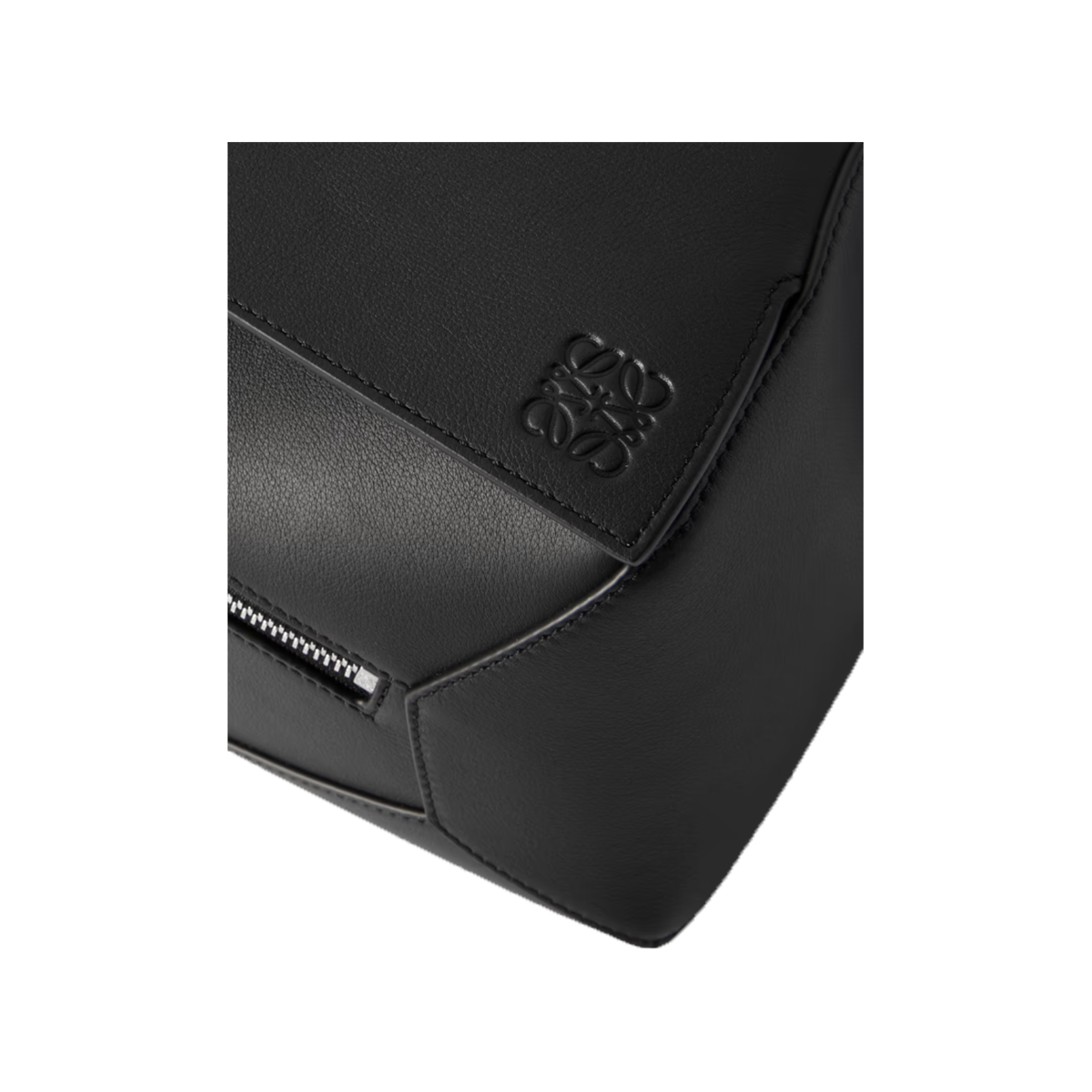 LOEWE PUZZLE EDGE SMALL LEATHER BUM BAG IN BLACK