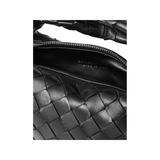 BOTTEGA VENETEA JODIE MINI KNOTTED INTRECCIATO LEATHER TOTE IN BLACK