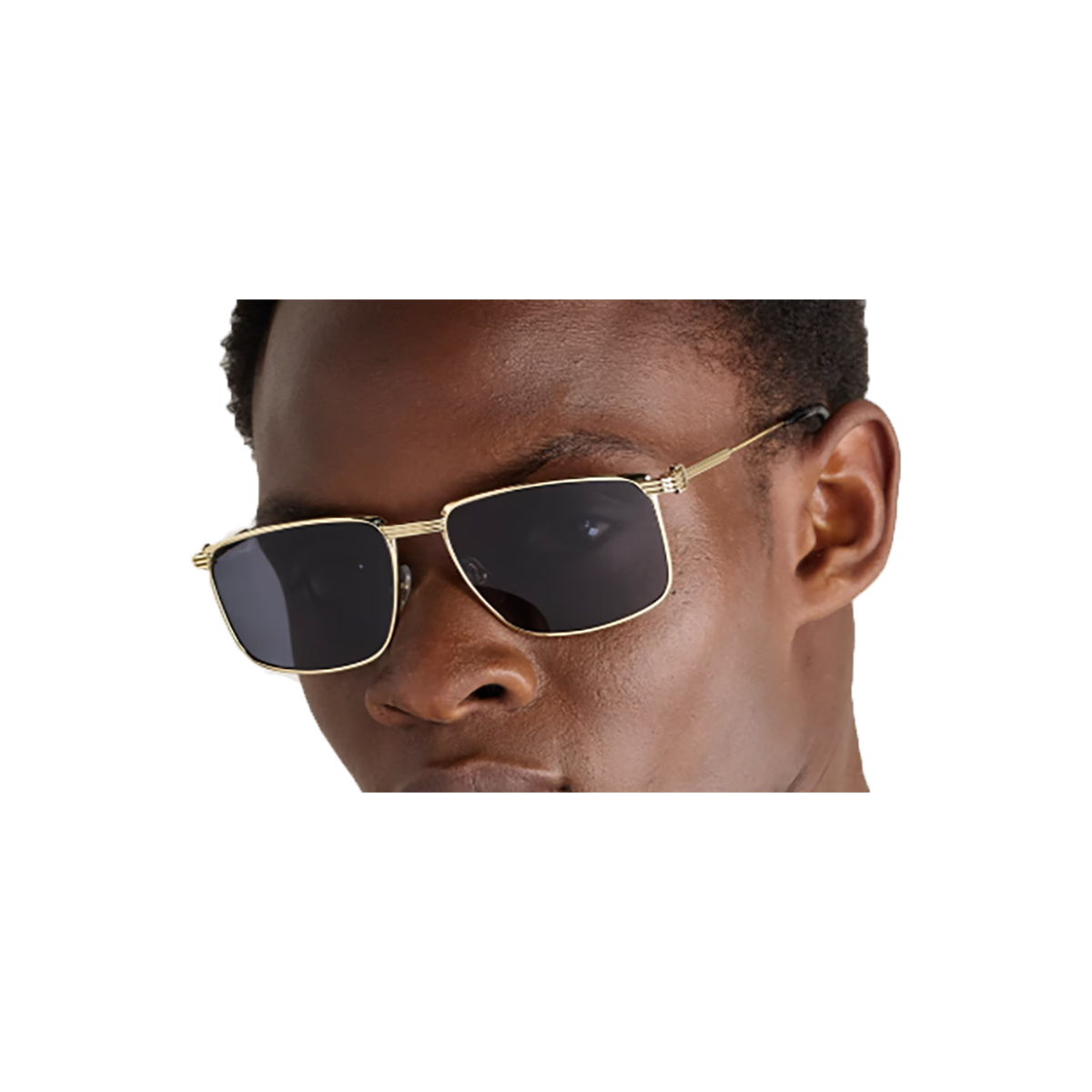 CARTIER PREMIERE DE CARTIER RECTANGULAR-FRAME GOLD-TONE SUNGLASSES