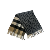 PRELOVED BURBERRY REVERSIBLE SCARF IN BEIGE/GRAY
