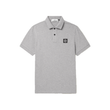STONE ISLAND LOGO-APPLIQUED COTTON-BLEND POLO IN GRAY