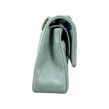 CHANEL QUILTED LEATHER CAVIAR MEDIUM FLAP BAG IN GREEN