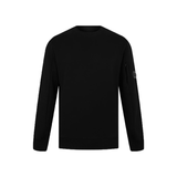 CP COMPANY LENS CREW-NECK SWEATER IN BLACK