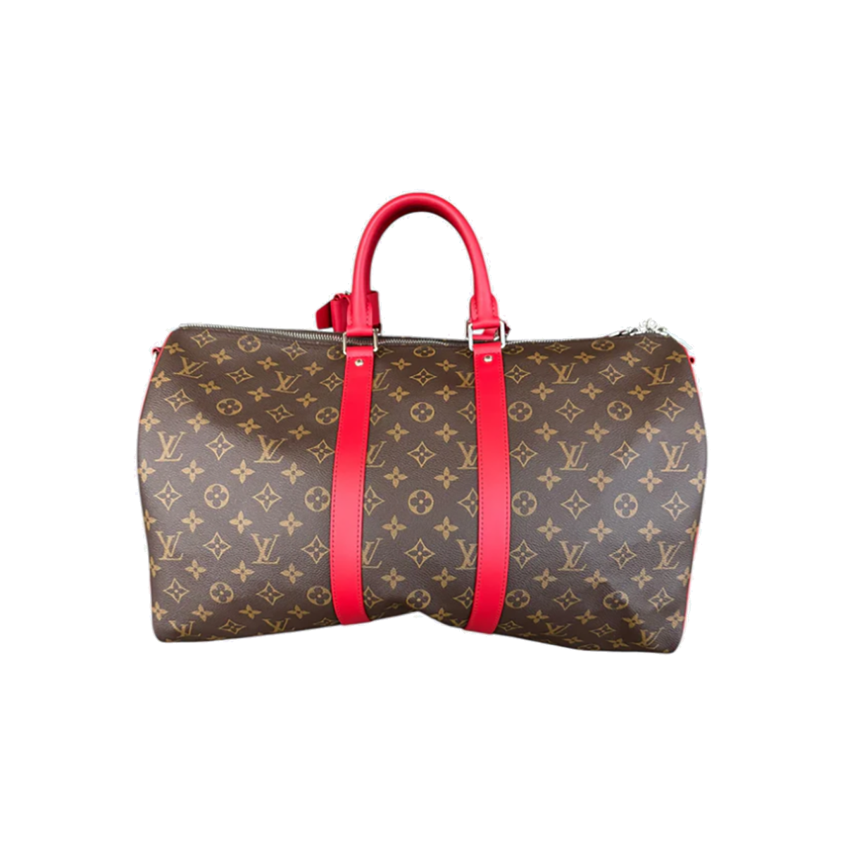 LOUIS VUITTON MONOGRAM KEEPALL 45 IN BROWN AND RED