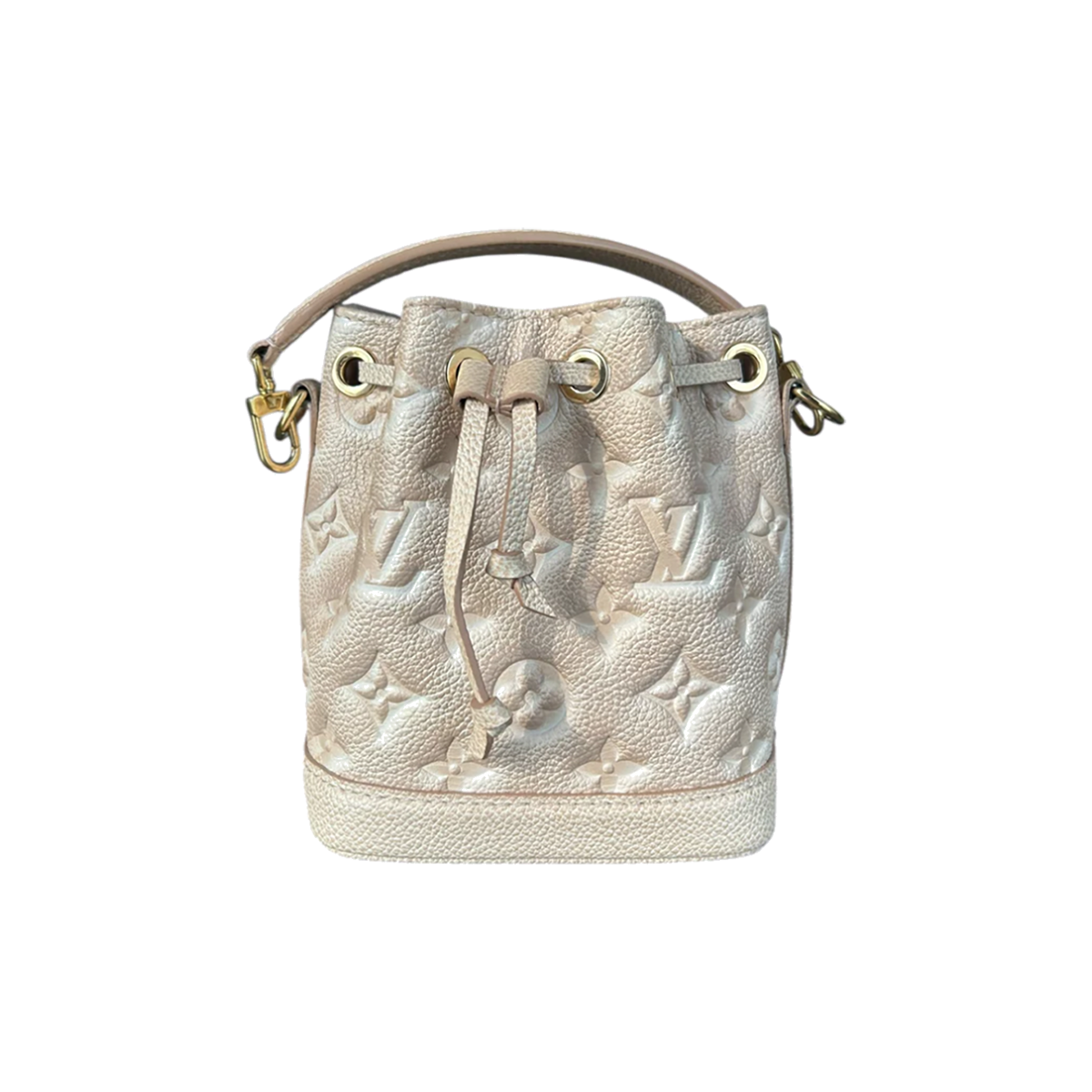 LOUIS VUITTON STARDUST MONOGRAM NANO NOE IN BEIGE