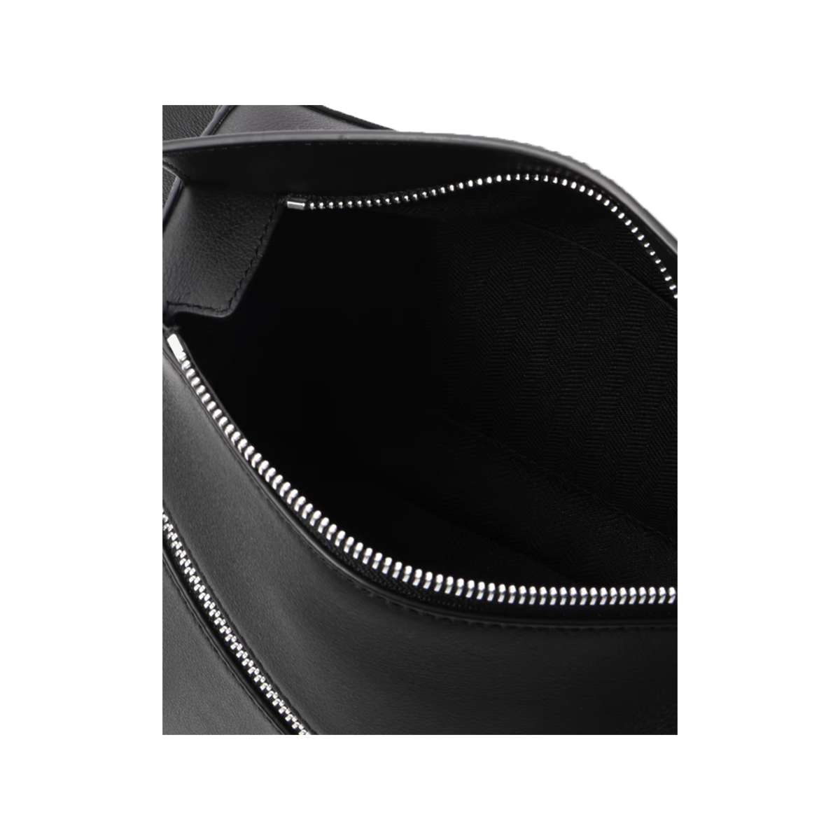 LOEWE PUZZLE EDGE SMALL LEATHER BUM BAG IN BLACK