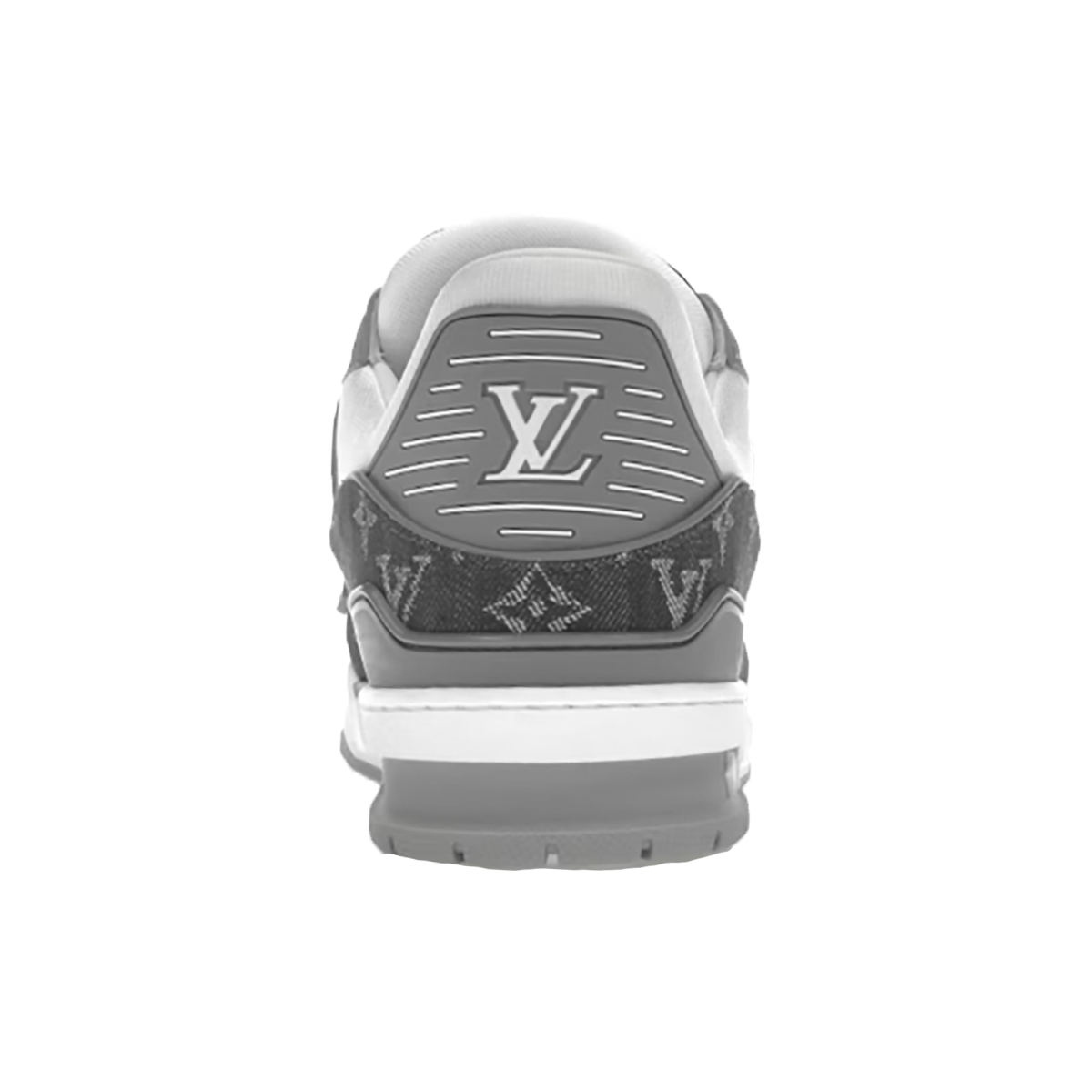 LOUIS VUITTON MONOGRAM DENIM TRAINERS IN GREY