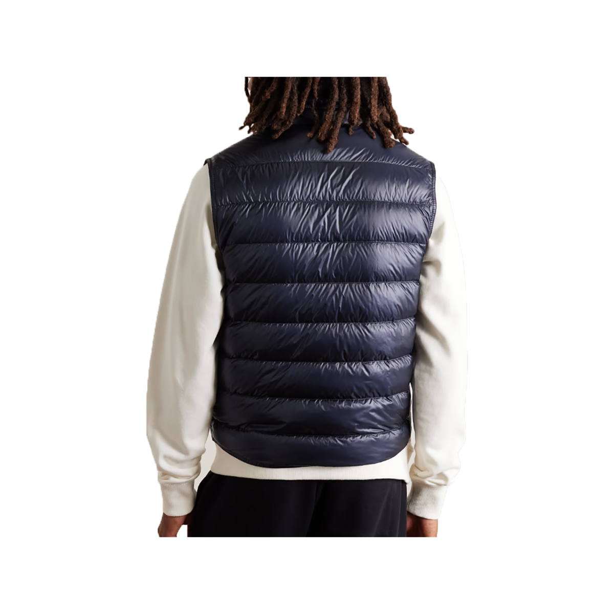 MONCLER SLIM-FIT QUILTED SHELL GILET IN NAVY