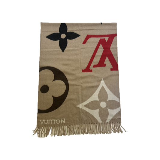 PRELOVED LOUIS VUITTON MONOGRAM SCARF IN BEIGE