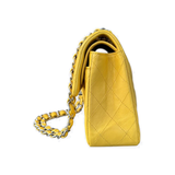 PRELOVED CHANEL QUILTED LAMBSKIN SMALL FLAP BAG IN YELLOW