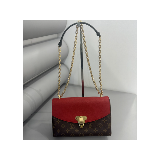 LOUIS VUITTON SAINT PLACIDE MONOGRAM AND RED BAG