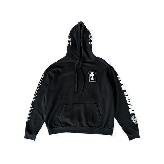 PRELOVED CHROME HEARTS DEADLY DOLL BLACK AND WHITE LOGO HOODIE