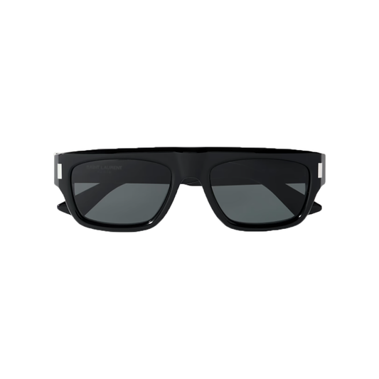 SAINT LAURENT D-FRAME RECYCLED-ACTATE SUNGLASSES IN BLACK