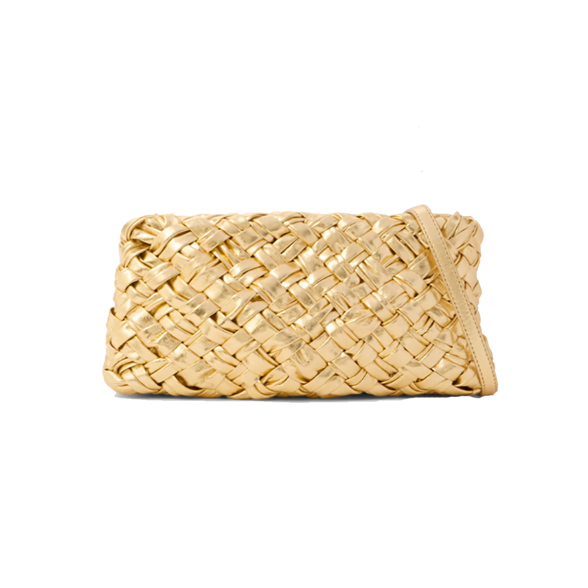 BOTTEGA VENETA SMALL KALIMERP CHA-CHA GATHERED INTRECCIATO METALLIC SHOULDER BAG
