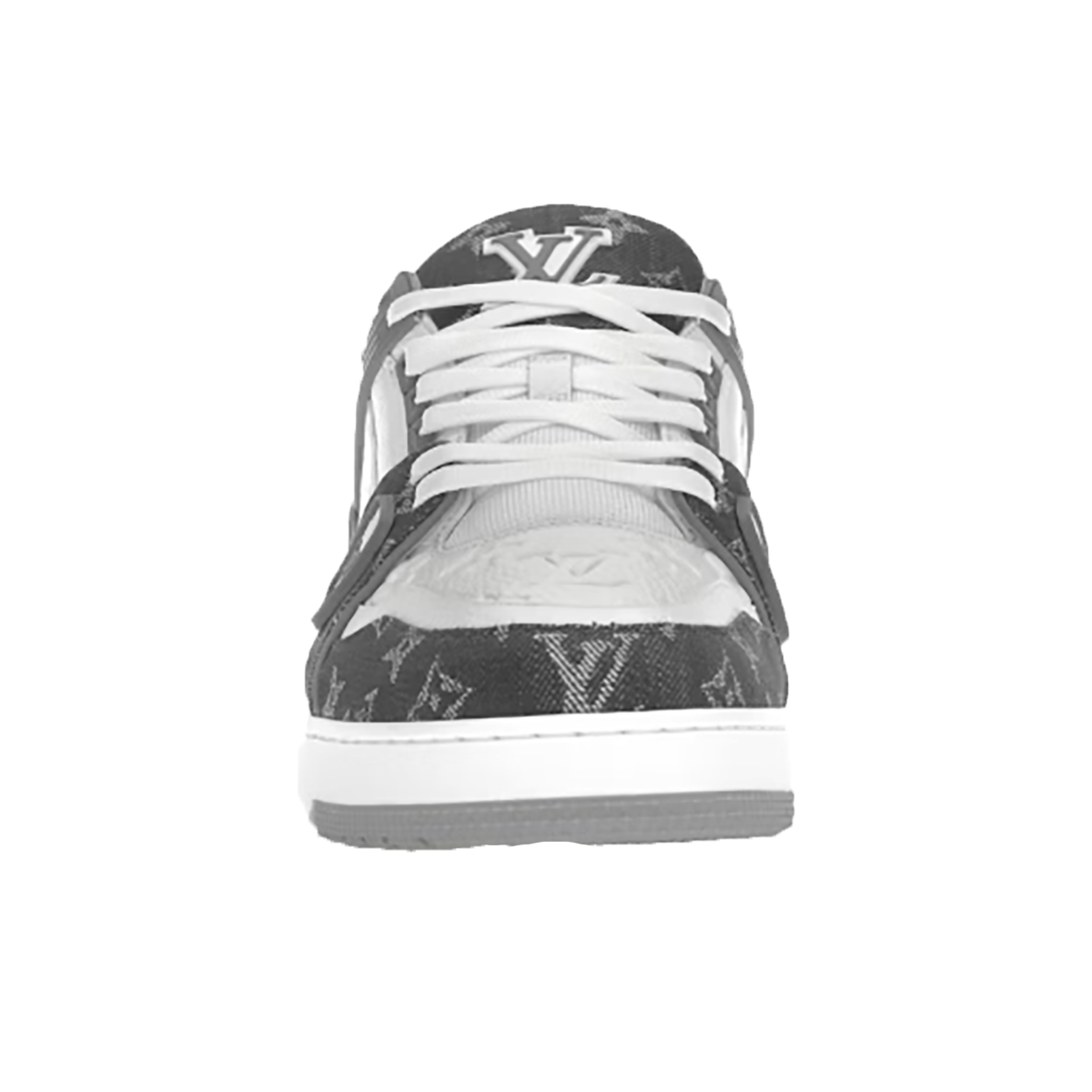 LOUIS VUITTON MONOGRAM DENIM TRAINERS IN GREY