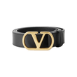 VALENTINO VLOGO LEATHER BELT IN BLACK