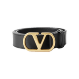 VALENTINO VLOGO LEATHER BELT IN BLACK