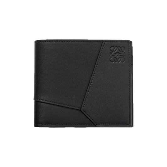 LOEWE PUZZLE LOGO-EMBOSSED LEATHER WALLET IN BLACK