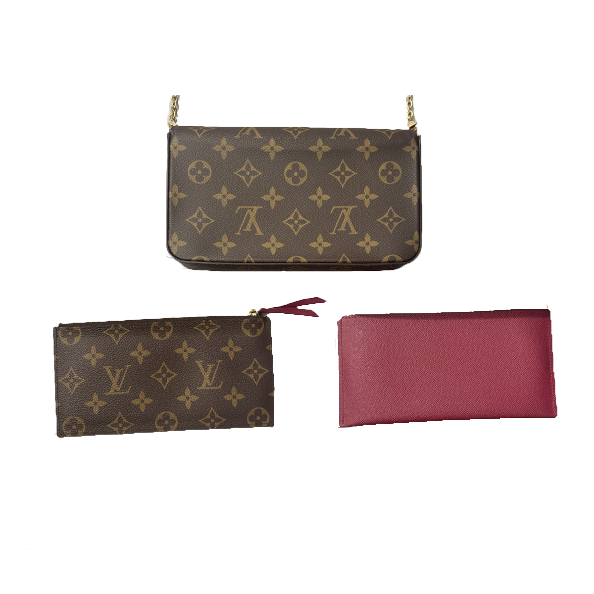 PRELOVED LOUIS VUITTON POCHETTE FELICIE BAG IN BROWN