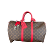 LOUIS VUITTON BROWN AND RED MONOGRAM KEEPALL 45