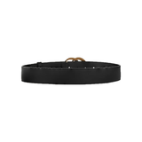 GUCCI LEATHER LOGO BADGE BELT IN BLACK