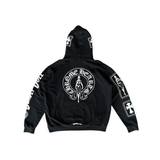 PRELOVED CHROME HEARTS DEADLY DOLL BLACK AND WHITE LOGO HOODIE