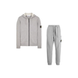 STONE ISLAND LOGO PATCH ZIP TRACKSUIT IN GREY
