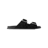 GUCCI RHEIN LOGO DE-BOSSED SLIDERS IN BLACK