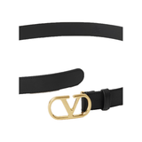 VALENTINO VLOGO LEATHER BELT IN BLACK